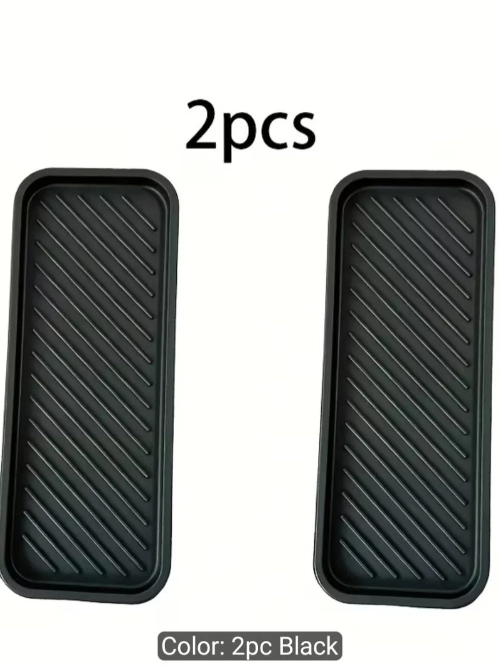 2pc Black Silicone Drip Tray Set